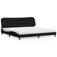 Bed met matras "Hvar" stof zwart 200x200 cm