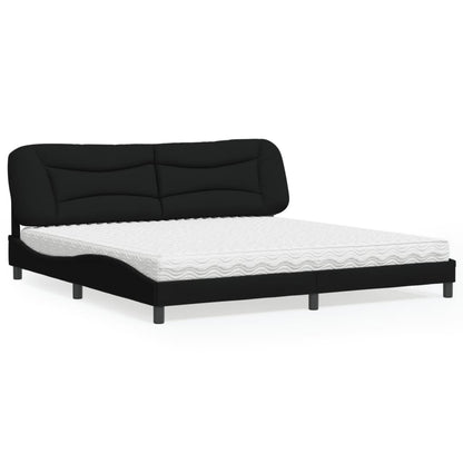 Bed met matras "Hvar" stof zwart 200x200 cm
