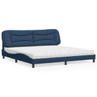 Bed met matras stof blauw 200x200 cm