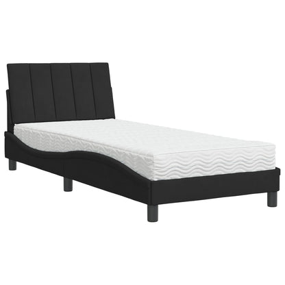Bed met matras fluweel zwart 80x200 cm