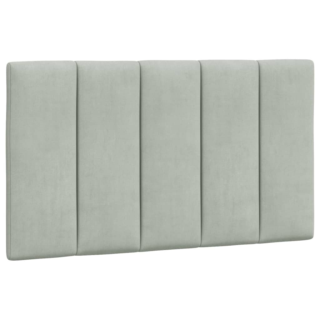 Bed met matras fluweel lichtgrijs 90x190 cm