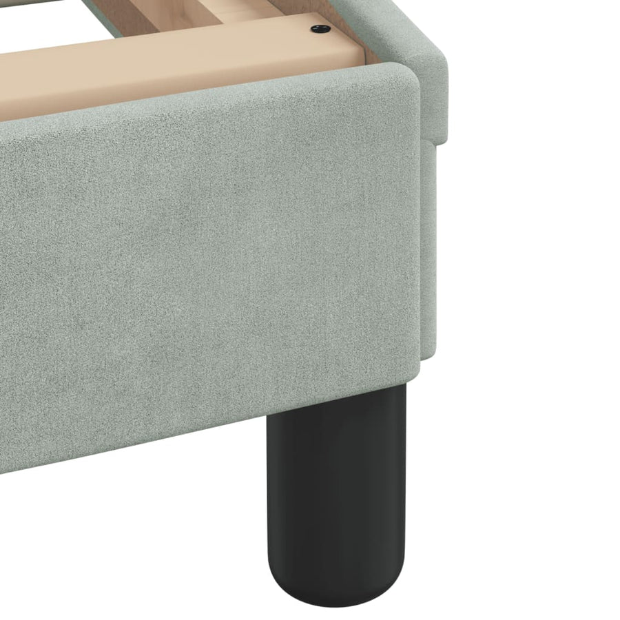 Bed met matras fluweel lichtgrijs 90x190 cm