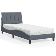 Bed met matras 90x190 cm donkergrijs fluweel