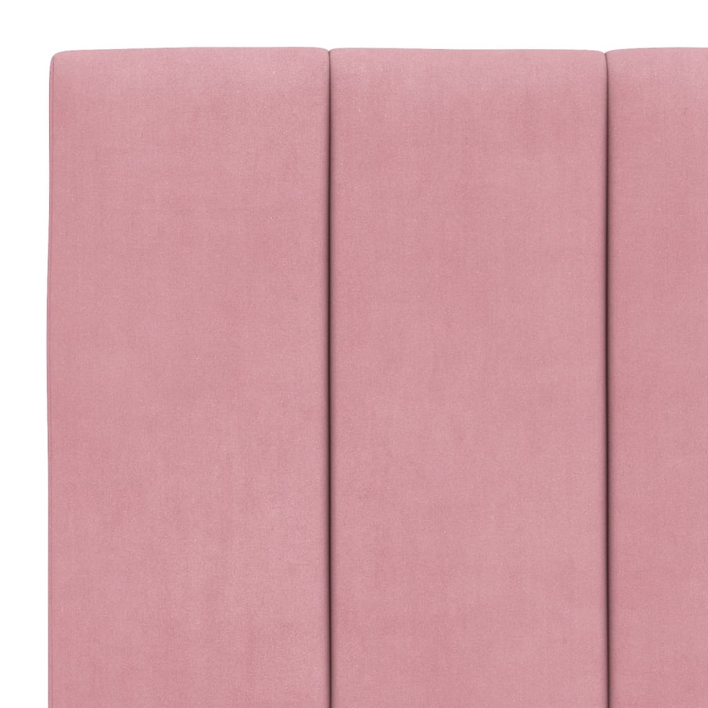 Bed Met Matras Fluweel 90 x 190 cm Roze