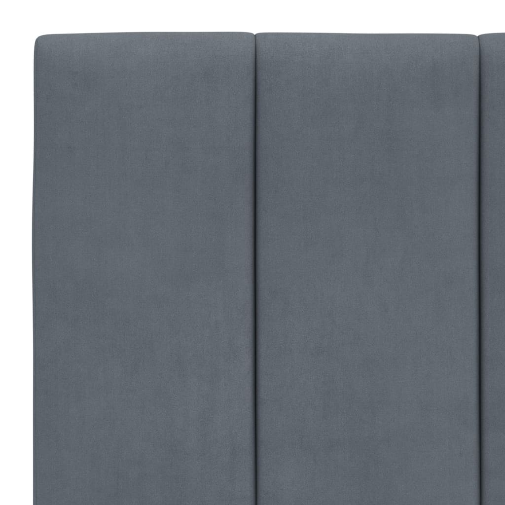 Bed met matras fluweel donkergrijs 100x200 cm