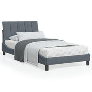 Bed met matras 100x200 cm donkergrijs fluweel
