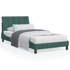 Bed met matras fluweel donkergroen 100x200 cm