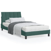 Bed met matras 100x200 cm fluweel donkergroen