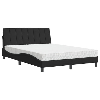Bed met matras fluweel zwart 120x200 cm
