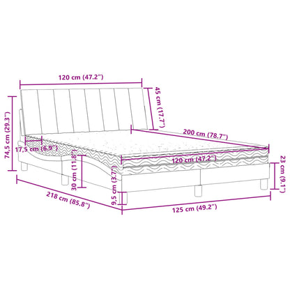 Bed Met Matras Fluweel 120 x 200 cm Roze