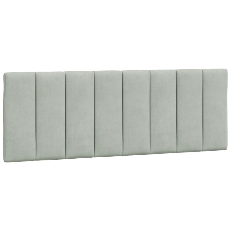 Bed met matras fluweel lichtgrijs 140x190 cm