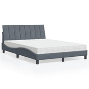 Bed met matras 140x190 cm donkergrijs fluweel