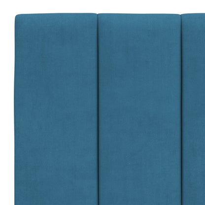 Bed Met Matras Fluweel 140 x 190 cm Blauw