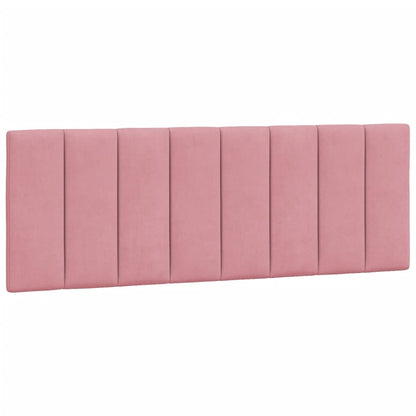 Bed Met Matras Fluweel 140 x 190 cm Roze