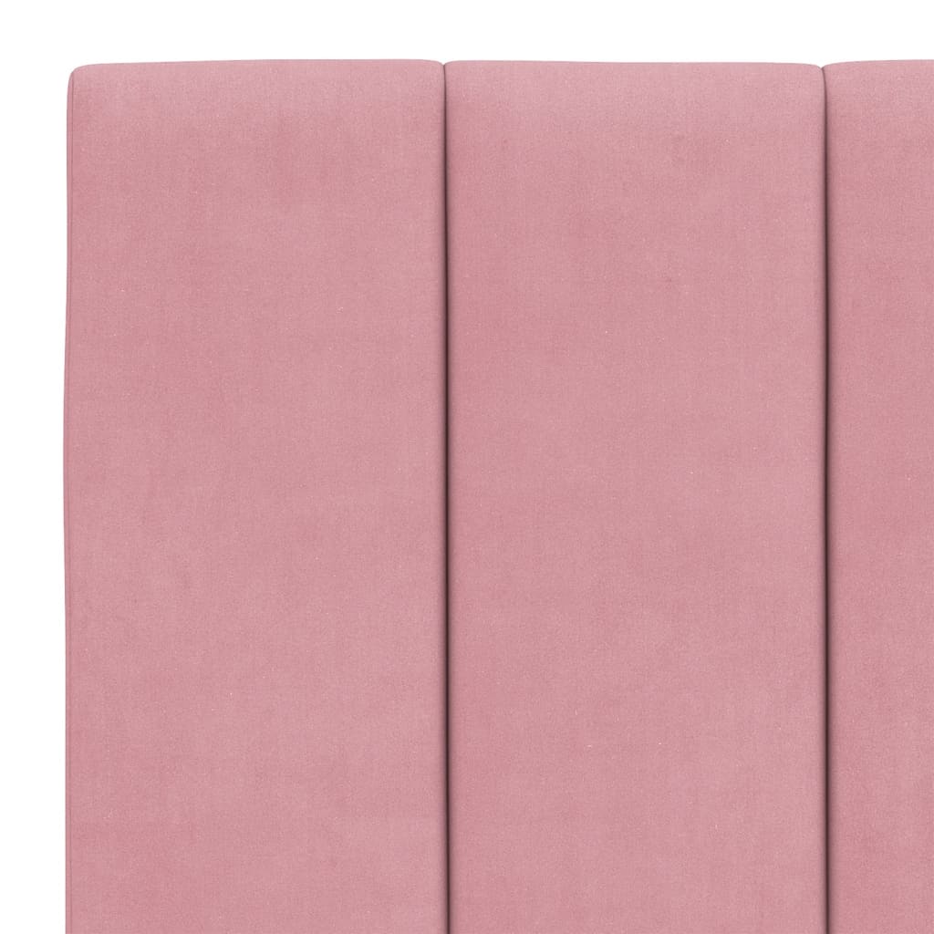 Bed Met Matras Fluweel 140 x 190 cm Roze