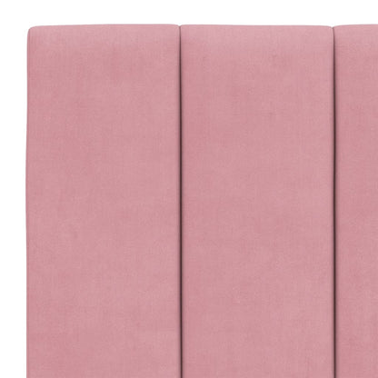 Bed Met Matras Fluweel 140 x 190 cm Roze