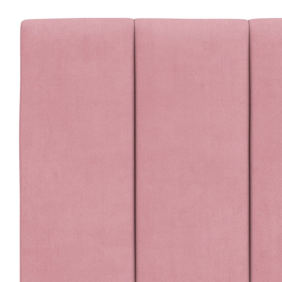 Bed Met Matras Fluweel 140 x 190 cm Roze