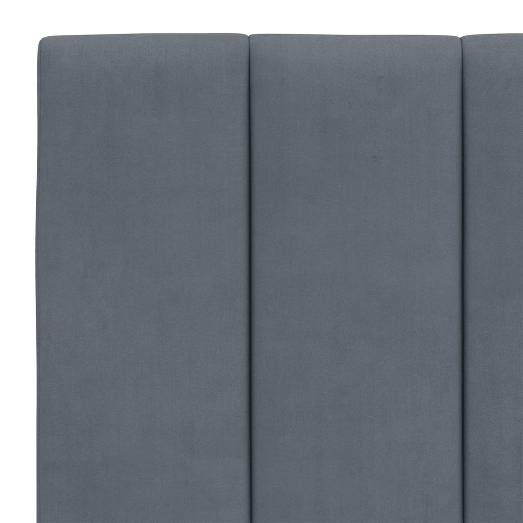 Bed met matras fluweel donkergrijs 140x200 cm