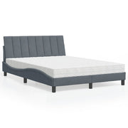 Bed met matras 140x200 cm donkergrijs fluweel