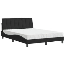 Bed met matras fluweel zwart 140x200 cm