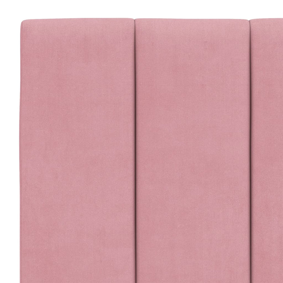 Bed Met Matras Fluweel 140 x 200 cm Roze