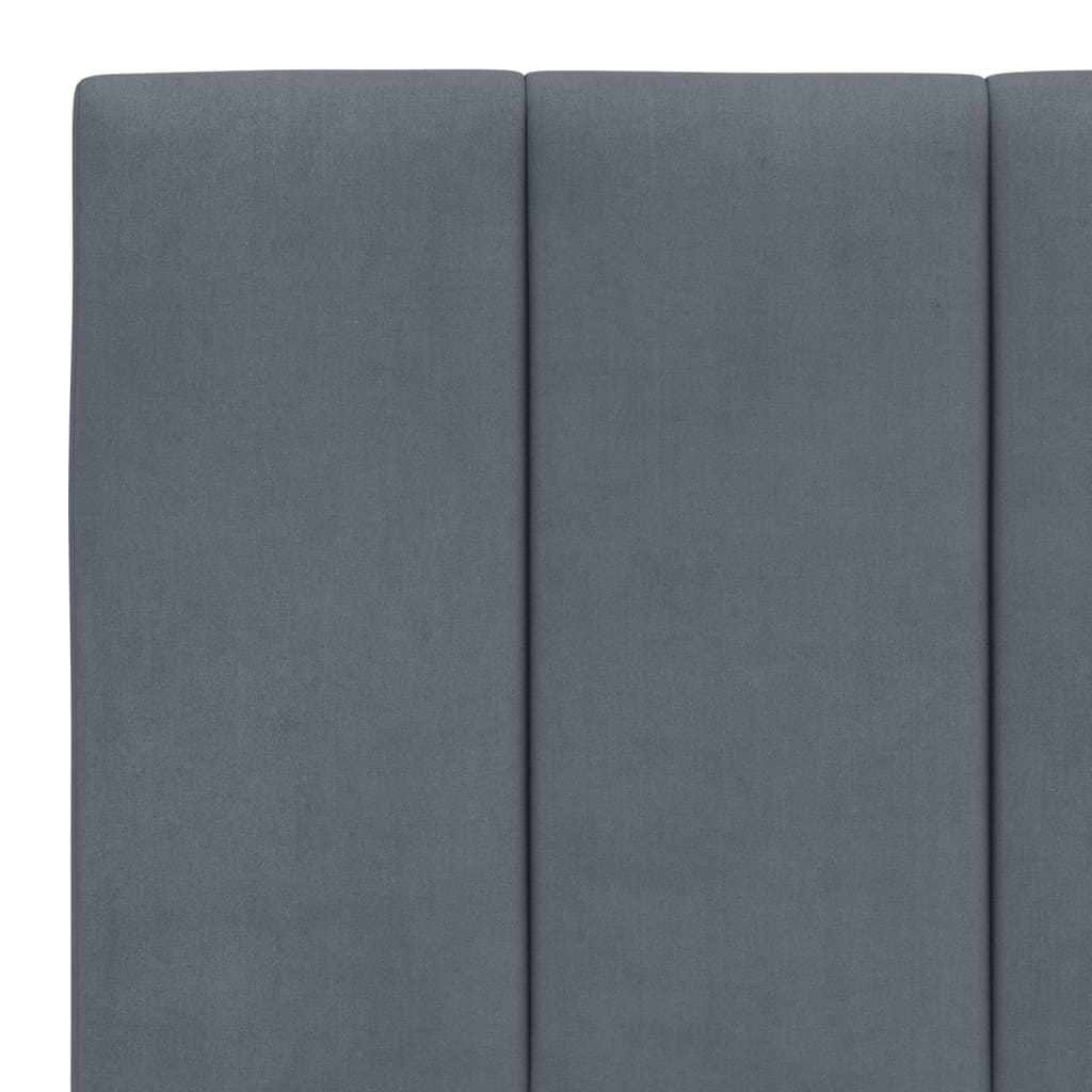 Bed met matras fluweel donkergrijs 160x200 cm