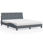 Bed met matras 160x200 cm donkergrijs fluweel