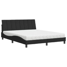 Bed Met Matras Fluweel 160 x 200 cm Zwart