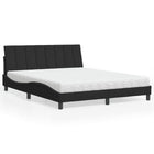 Bed met matras fluweel zwart 160x200 cm