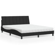 Bed met matras 160x200 cm fluweel zwart