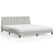 Bed met matras 180x200 cm lichtgrijs fluweel