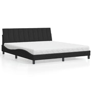 Bed met matras 180x200 cm fluweel zwart