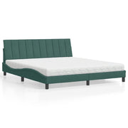 Bed met matras 180x200 cm donkergroen fluweel