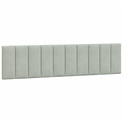 Bed Met Matras Fluweel 200 x 200 cm Lichtgrijs