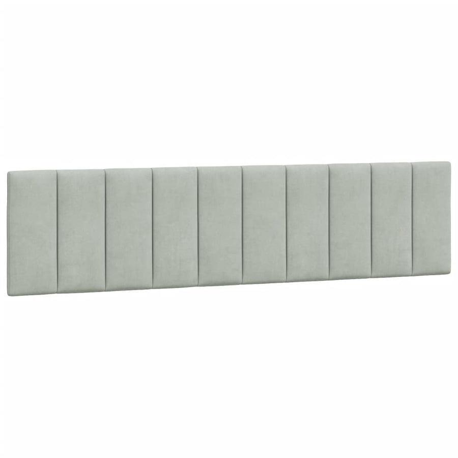 Bed Met Matras Fluweel 200 x 200 cm Lichtgrijs
