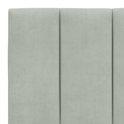 Bed Met Matras Fluweel 200 x 200 cm Lichtgrijs
