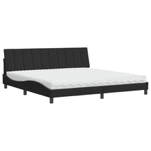 Bed Met Matras Fluweel Zwart 200X200 Cm