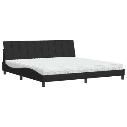 Bed Met Matras Fluweel Zwart 200X200 Cm