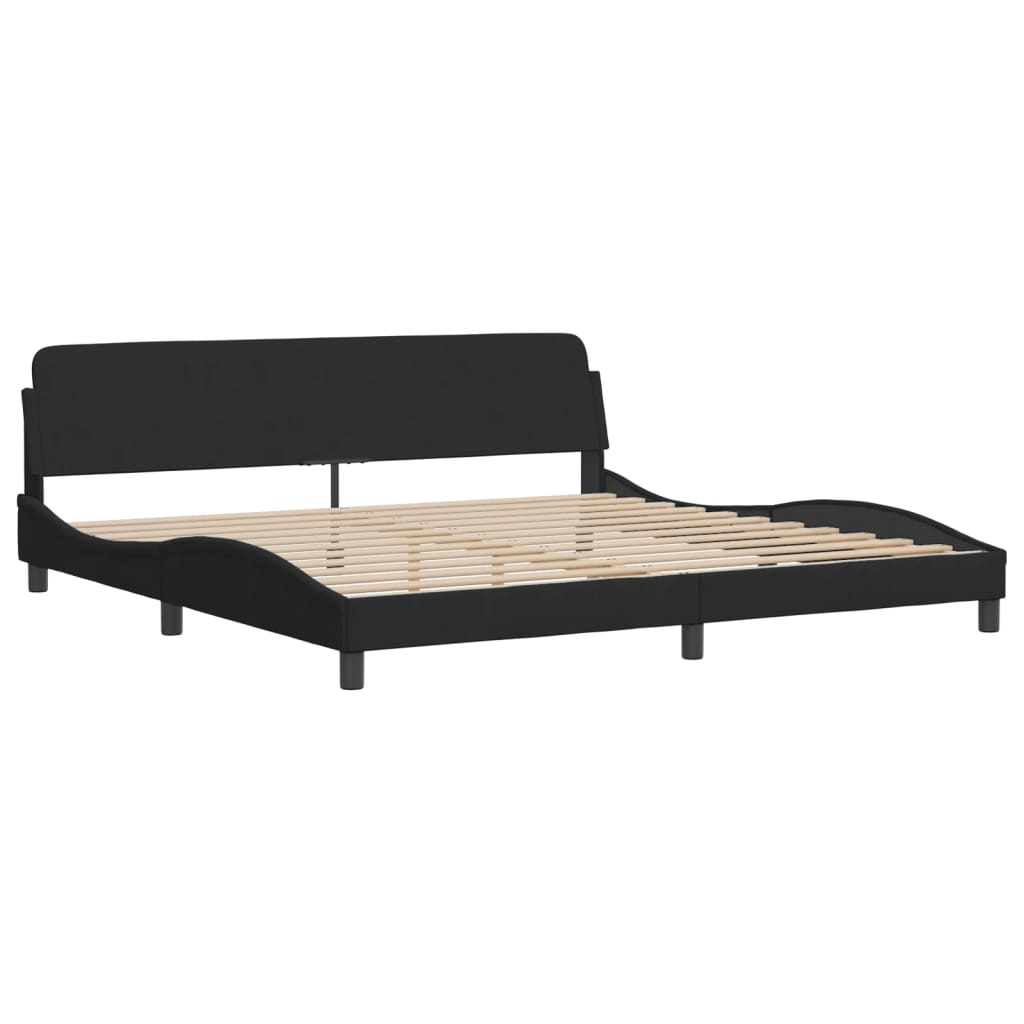 Bed Met Matras Fluweel Zwart 200X200 Cm