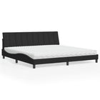 Bed met matras fluweel zwart 200x200 cm