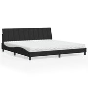 Bed met matras 200x200 cm fluweel zwart
