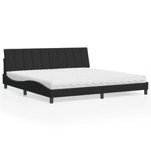 Bed Met Matras Fluweel Zwart 200X200 Cm