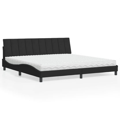 Bed Met Matras Fluweel Zwart 200X200 Cm