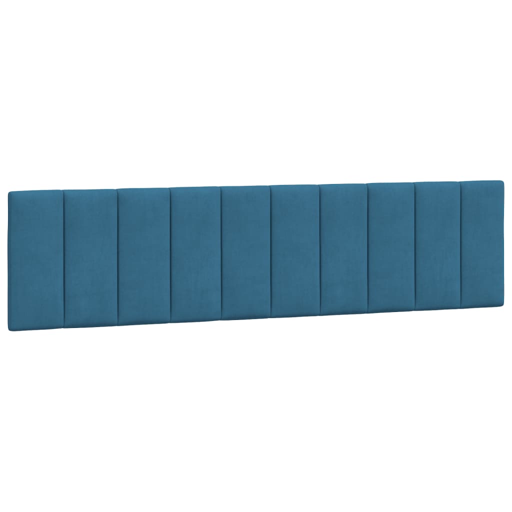 Bed Met Matras Fluweel 200 x 200 cm Blauw