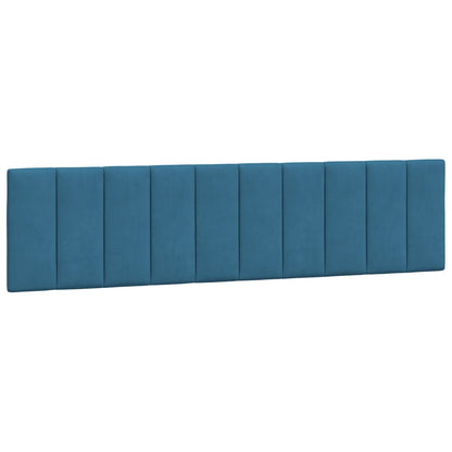 Bed Met Matras Fluweel 200 x 200 cm Blauw