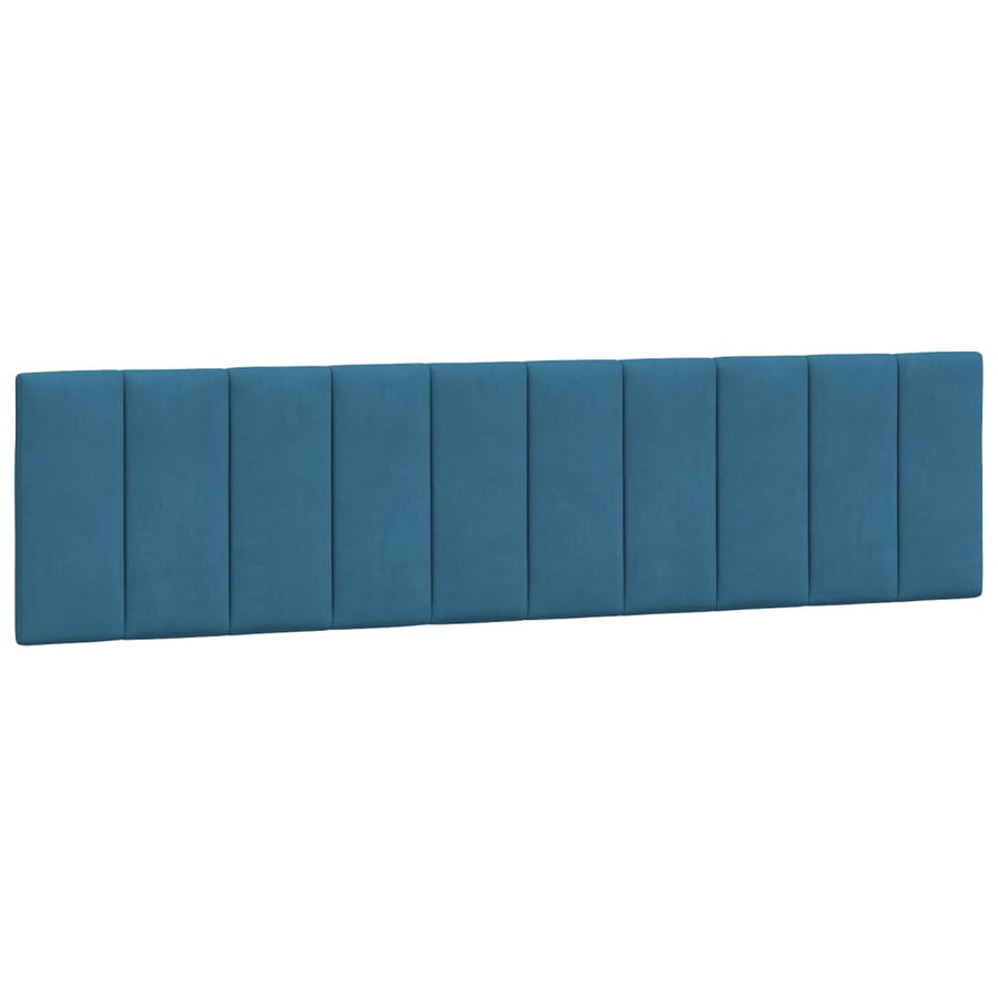 Bed Met Matras Fluweel 200 x 200 cm Blauw