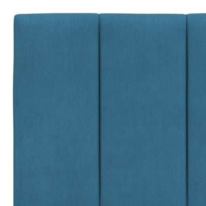 Bed Met Matras Fluweel 200 x 200 cm Blauw
