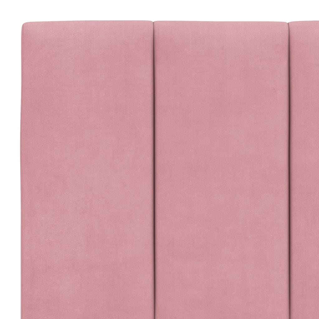 Bed Met Matras Fluweel 200 x 200 cm Roze