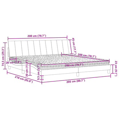 Bed Met Matras Fluweel 200 x 200 cm Roze