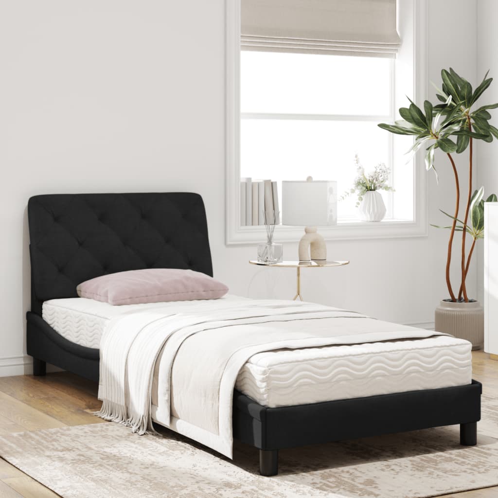 Bed met matras fluweel zwart 80x200 cm